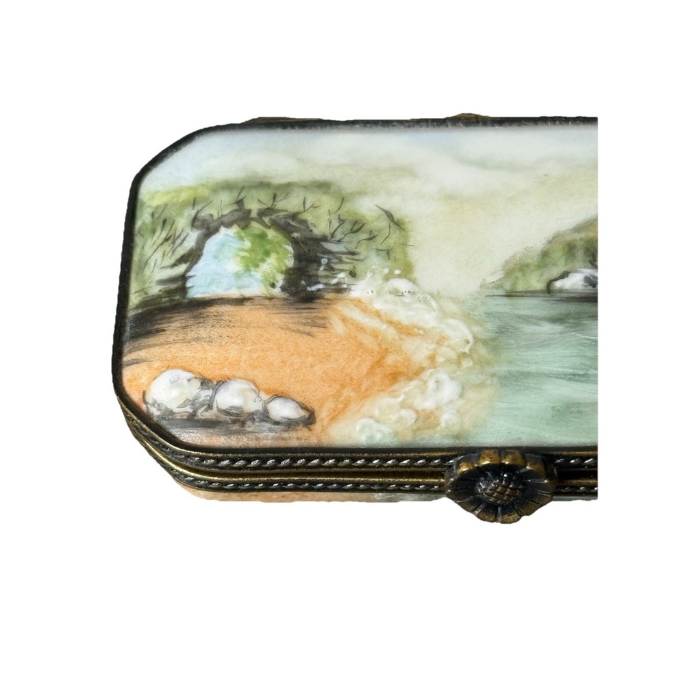 VTG Limoges France Snuff  Trinket Pill Box Peint Main SIGNED LIMITED Edition - Picture 15 of 16